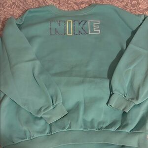 Nike Aqua Sweatshirt with Multicolor Logo